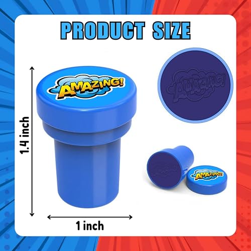 Superhero Party Favors Set - 24 Tattoos & 12 Stamps