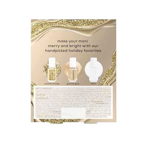 essie nail polish, vegan, holiday 3 piece gift set, 1 kit