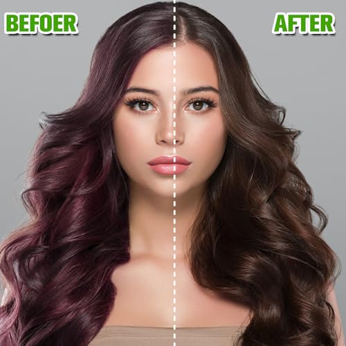Temgofeau Dark Brown 3-in-1 Herbal Hair Dye Shampoo for Gray Hair - Men & Women