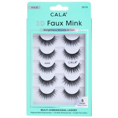 CALA 3D Faux Mink Lashes Pixie - 5 Pack Reusable