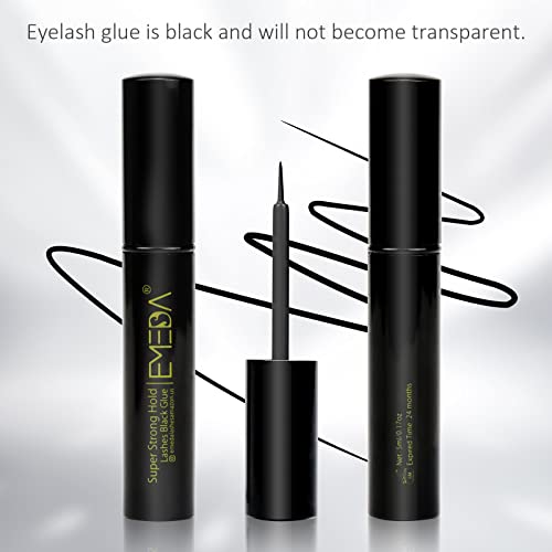 EMEDA Latex-Free Black Eyelash Glue - Waterproof 24H Hold