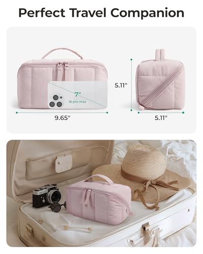 BAGSMART Travel Makeup Bag, Water-Resistant Cosmetic Organizer