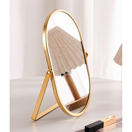 Tabletop Mirrors Makeup Mirror Portable Vanity with Metal Frame Desk Table Mirror with 180¡ÆAdjust Dressing Room Rotate Good for Bedroom Bathroom