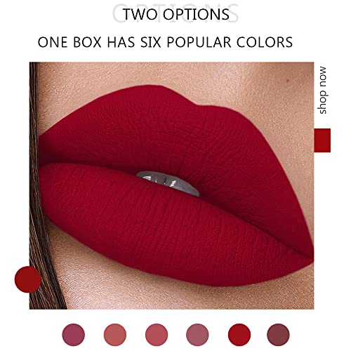 Matte Liquid Lipstick Set, 6Pcs Waterproof Long-Lasting Velvet