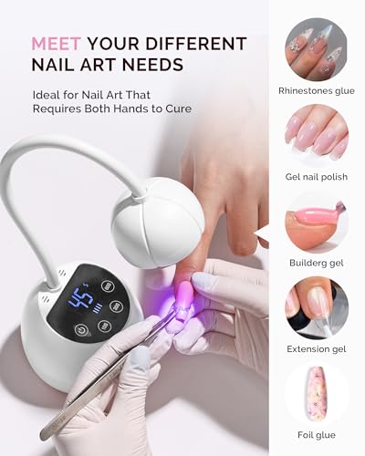 MelodySusie P-ArtM2 Gooseneck Cordless UV Nail Lamp - Fast Curing