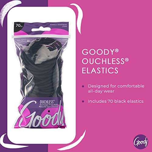 Goody Ouchless Hair Elastics – No Metal, No Breakage, 70 Count