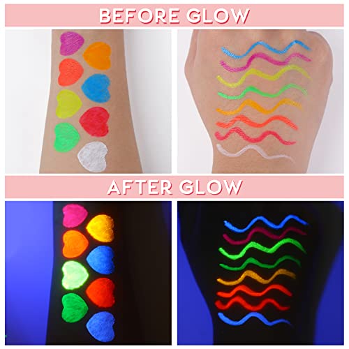 UV Neon Liquid Eyeliner Set - 8 Colors Waterproof Glow Liner