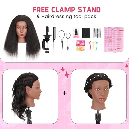 Mannequin Head with 100% Human Hair for Braiding & Styling