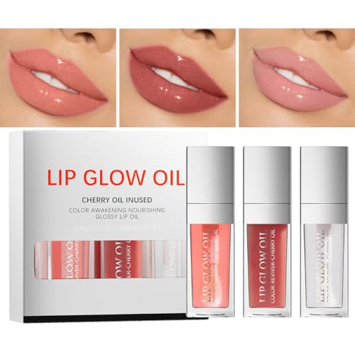 3-Color Plumping Lip Oil Gloss Set – Hydrating & Nourishing