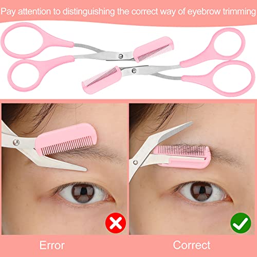 Eyebrow Trimmer Scissors with Comb - Stainless Steel