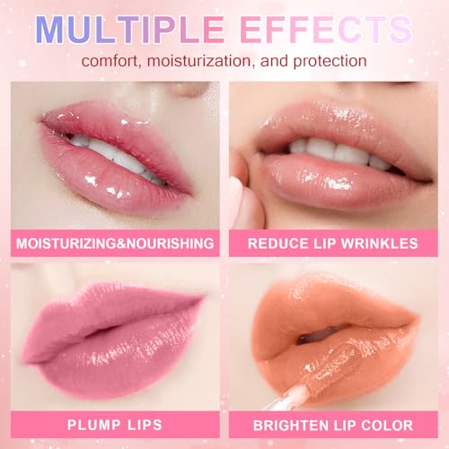 6-Color Lip Gloss Set with Moisturizing Oil Formula