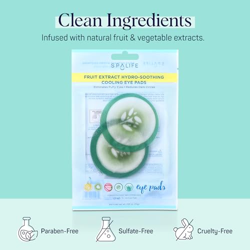 SpaLife Cucumber Eye Pads for Puffy Eyes & Dark Circles (48 Count)