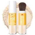 Mineral Sunscreen Setting Powder, SPF 35 Brush Sunscreen Powder for Face & Scalp, Long Lasting Lightweight Breathable, Oil Control Natural Matte Finish (#02 Fair)