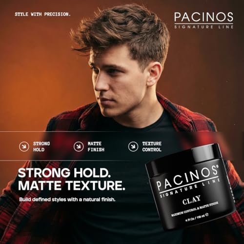 Pacinos Signature Clay Hair Paste - Firm Hold Styling Wax 4oz