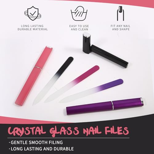 3 Pack Glass Nail Files with Case – Gentle Nail Care Set