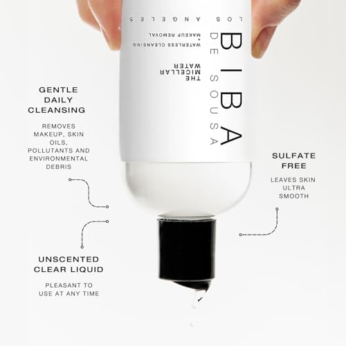 Biba De Sousa Micellar Water - No-Rinse Makeup Remover & Cleanser, 8oz