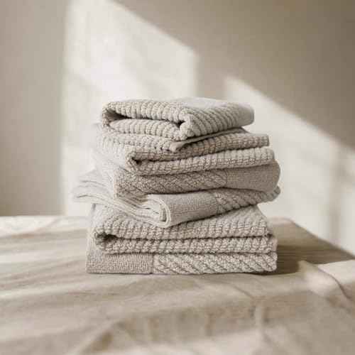 Everplush Industrial Style Face Towel 6-Piece Set - Cotton Combined with Microfiber, Strong Water Absorption, Extra Soft, Gentle on Skin, Durable, Ideal for Face & Hand