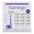 Flamingo Razors for Women, 1 Women's Razor Handle (Lilac), 13 Razor Five-Blade Refills, and 1 Shower Holder