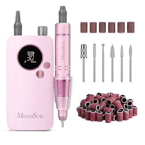 MelodySusie SC320F Rechargeable Nail Drill - 30,000 RPM, Clip-On Design for Beginners & Home Use