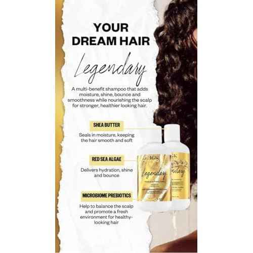 IGK LEGENDARY Dream Hair Shampoo and Conditioner Set | Healthy + Hydrated + Shine | Vegan + Cruelty Free | 8 Oz
