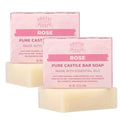 Adams Handmade Soap Rose Pure Castile Bar Soap ? 4.5 oz | Vegan, Cold Process, Essential Oils, 84% Organic, Fair Trade, No Additives, USA Made
