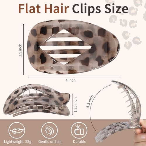 Large Hair Claw Clips 4.2" - 10 Pack Flat Clips for Thick Hair