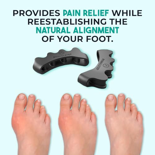 PrimalStep Toe Separators for Bunions, Plantar Fasciitis & Foot Pain