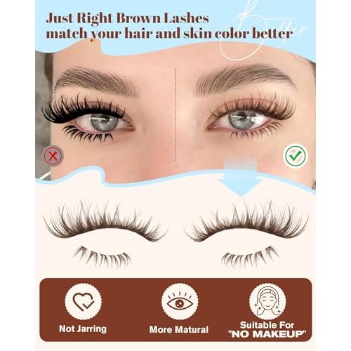 Brown Lash Clusters With Bottom Eyelash Clusters Natural Look Cluster Eyelash Extensions 300Pcs Dark Brown Wispy Lash Clusters D-Curly Individual Lashes 10-16MM by Zegaine