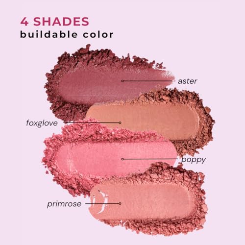 Honeybee Gardens Wildflower Blooming Blush, Vegan Pressed Powder, 0.14oz