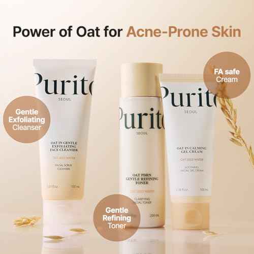 PURITO Oat PDRN Gentle Refining Toner 200 mL 6.76 fl.oz, Korean Oat Exfoliating Toner 99% Pure Oat PDRN, Hydrating & Clarifying Formula for Acne-Prone Skin, Vegan, Non-Comedogenic, Gentle Daily Use