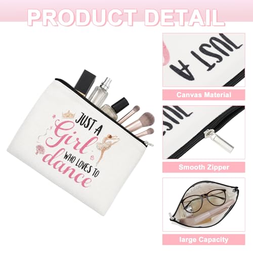 Dance Makeup Bag for Dancers with Zipper, Portable Cosmetic Organizer