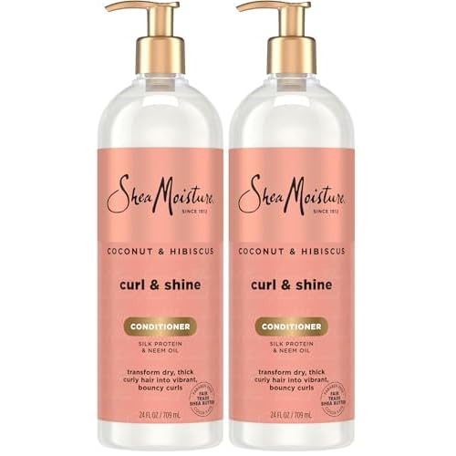 SheaMoisture Curl & Shine Conditioner Coconut & Hibiscus,for Thick,Curly Hair,to Moisturize-& Soften,24 oz,(Pack of 2)