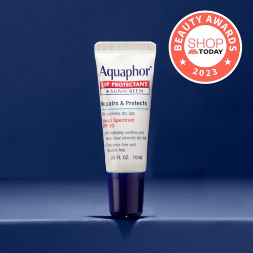 Aquaphor Lip Repair Lip Balm with Sunscreen, Lip Protectant, Lip Balm SPF 30, 0.35 Oz Tube (Pack of 2)