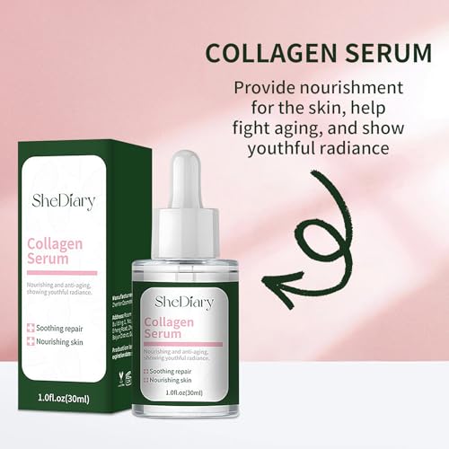SheDiary Advanced Collagen Serum for Face - Anti-Aging Treatment to Reduce Wrinkles, Firm & Lift Skin, Brighten Tone & Provide Intense Hydration - For All Skin Types