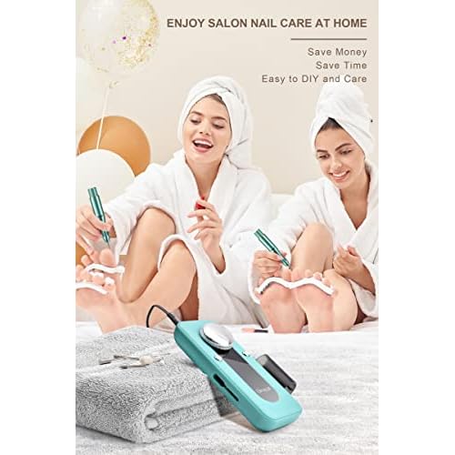 Electric Nail Drill Professional, 45000RPM Cordless Electric Nail File for Acrylic Gel Nails, Professional Nail Drill Manicure Pedicure Polishing Shape Tools for Home Salon