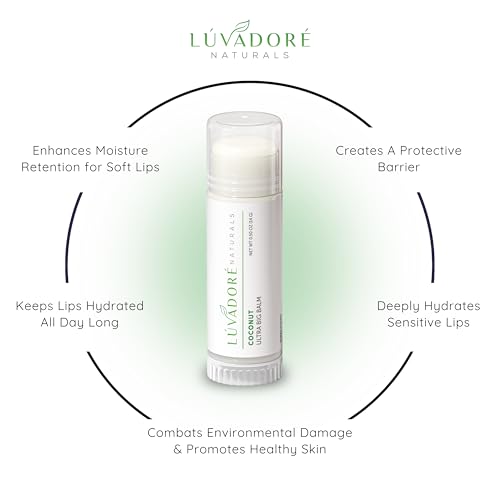 Ultra Big Lip Balm Stick Coconut? Natural Waterproof Lip Moisturizer for Dry, Chapped Lips ? Nourishing and Hydrating Formula ? Enriched with Coconut Oil, Beeswax, Shea Butter