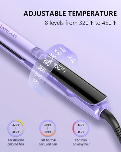 ANNLARY 2-in-1 Hair Straightener & Curler | 1" Titanium Ceramic Ionic Flat Iron