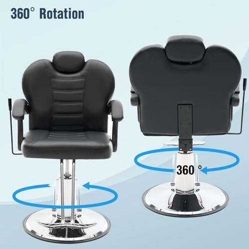 Tatub Reclining Salon Chair - 90°-135° Adjustable Barber Chair