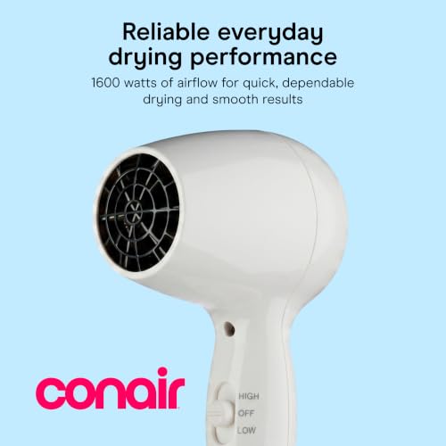 Conair 1600W Wall Mount Hair Dryer with LED Night Light