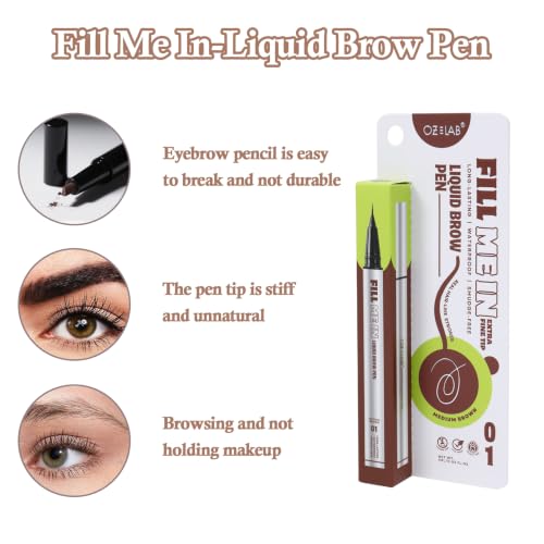Dual-Use Liquid Brow Pen - Eyebrow & Eyeliner, Waterproof
