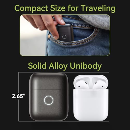 VNU Alloy Body Foil Shaver, Mini Pocket Shaver for Travel, Electric Razor for Men Face Beard, IPX7 Waterproof & 60-Day Standby, Gift for Men/Husband/Dad (Dark Gray)