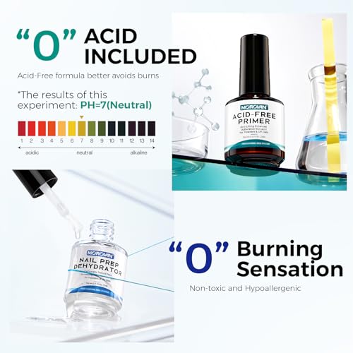Morovan 4-Piece Gel Nail Kit: Dehydrator, Primer, Base & Top Coat