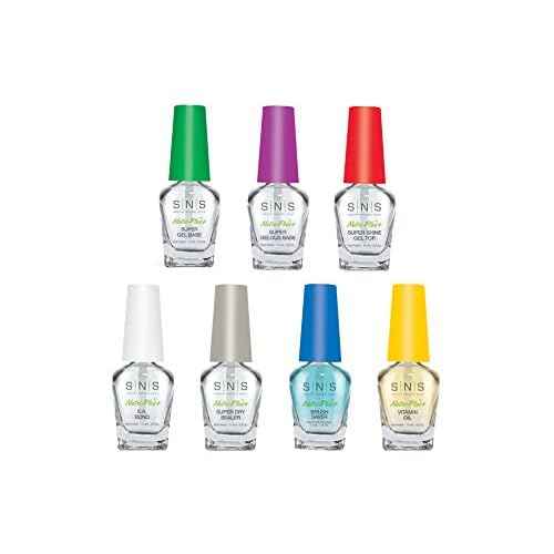 SNS Base Coat Nail Polish for Nail Dip Powder Set, 7 Pack - Long-Lasting & Fast-Drying Nail Strengtheners Gel Base for Quality Colors - Low-Odor Dipping Powder Polish, No UV Lamp Required, 0.5 Oz