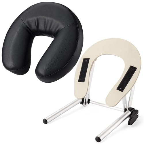 Udefineit Adjustable Massage Table Face Cradle & Pillow, SPA Massage Table/Bed/Chair Headrest Platform with Face Pillow, Massage Home Mattress Top Massage Kit Head Face Rest Support & Face Cushion