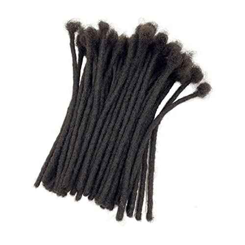 Loc Extensions Human Hair Dreadlock Extensions for Men/Women 6 inch 40 Strands 100% Natural Black Full Handmade Permanent Real Human Hair Can Be Dyed and Bleached (6Inch/60 locs£¬Natural Black/0.8cm)