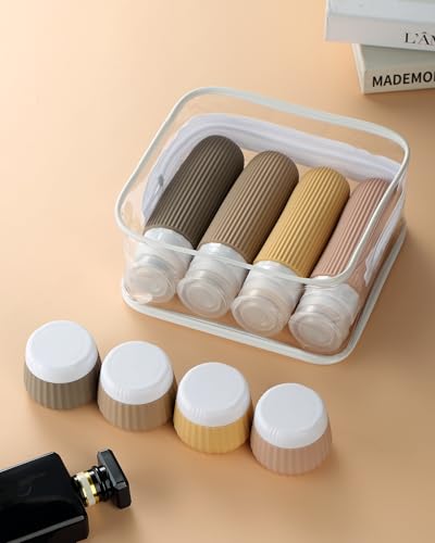 Mrsdry TSA Approved Travel Bottles Set - 8 Pack Silicone Containers