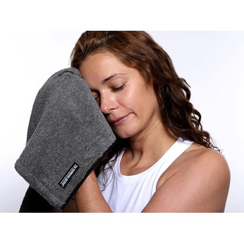 FACESOFT 2X Pro Infused Charcoal Detox Sweat Towel - Double Activated Charcoal for Deeper Detox - Absorbent Exercise Towel for Gym and Sports - Beauty - 1 Pc