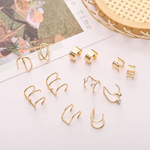 24 Pcs Non-Piercing Ear Cuffs & Hair Beads Set for Women & Men
