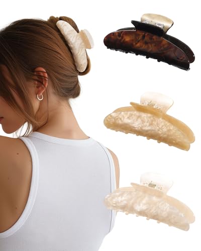Molans Medium Hair Claw Clips - Acrylic, Non-Slip, Strong Hold