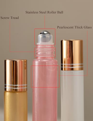 6Pcs 10ml Roller Ball Bottles for Essential Oils, Refillable